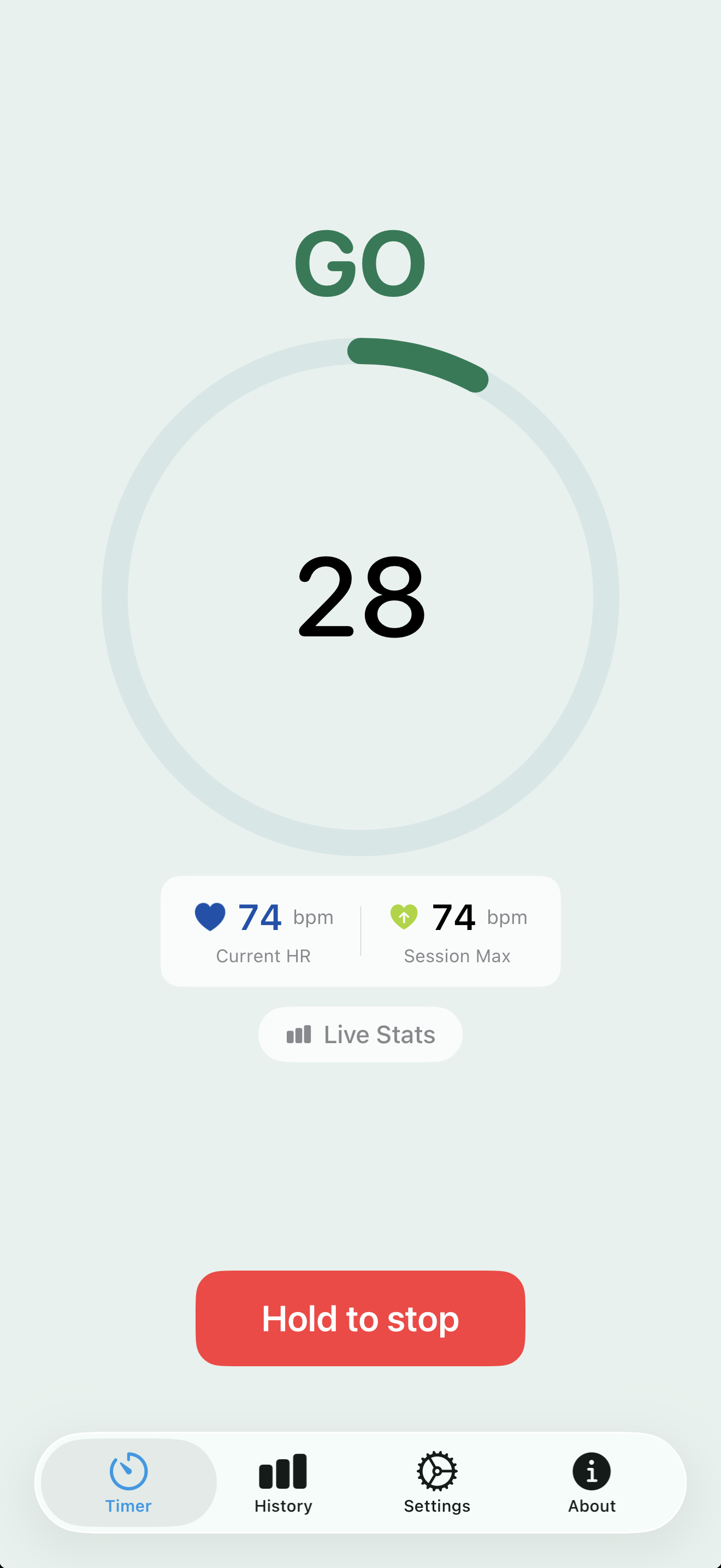 Pacing Guard timer showing GO state
